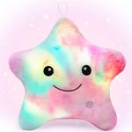 Subao Sensory Toys for Toddlers, Light Up Star Toy Plush Toddler Pillow, Autism Sensory Toy for Kids, Soft Stuffed Animal Pillows, Birthday Chirtmas Gifts for Girls Boys Age 3-6-12 Room Decor Colorful