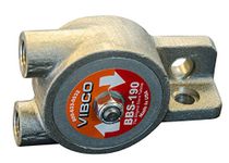 VIBCO BBS-190 Silent Pneumatic Turbine Vibrator, 250 lb. Force, 10000 VPM, 7 CFM, 60 to 80 psi, Threaded Exhaust, Single Bolt Mount