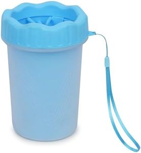 4PAWS 2-in-1 Dog Paw Cleaner Cup & Grooming Brush – Portable Silicone Foot Washer for Large Dogs – Gentle, Easy-to-Use Pet Paw Washer for Mud, Dirt & Debris Removal (Small)