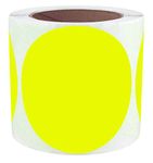 4 inch Color-Code Dot Labels Round Color Coding Labels Permanent Adhesive Target Repair Pasters 250 Colored Circle Stickers Per Roll for Inventory/Moving/Organizing/Arts (Fluorescent Yellow)