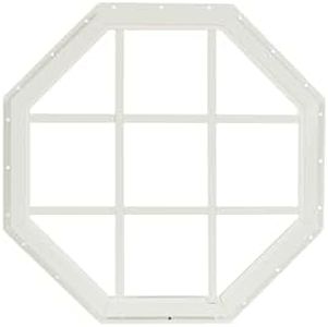 Shed Window 18" Octagon Gable J-Lap White for Sheds, Playhouses, and Chicken Coops 1 PK (WOCT18WJ-BX1)