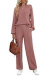 WIHOLL Sweatsuits for Women Set 2 Piece Wide Leg 2023 Fall Clothes Oversized Red 2XL