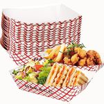 HAKACC Kraft Paper Food Tray, 50 PCS Paper Food Serving Trays Disposable Food Trays for Lunch Fast Food Snack