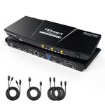 TESmart HDMI+DP+USB-C KVM Switch, 4K@60Hz KVM for 2 Computers(1 Laptop + 1 Desktop) 2 Monitors, 60W PD + MST, USB 3.0 5Gbps KVM Docking Station, Gigabit LAN w/EDID, Quad Switching, for Laptop/Desktop