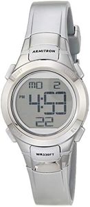 Armitron Sport Women's 45/7012SIL Digital Chronograph Silver-Tone Resin Strap Watch