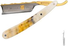 DOVO Straight Razor Shave Ready Buffalo Horn, 6/8" Gold plated