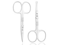 Facial Hair Small Grooming Scissors for Men Women - Rounded and Curved Eyebrow Scissors - Nose Hair, Beard, Mustache, Eyelashes, Dry Skin and Ear Hair Trimming Scissors