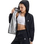 HOTSUIT Sauna suit for women with sweat jacket and sauna pant for weight loss sweat suits for slimming on Gym Black XL