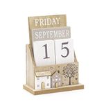 Shabby Chic Wooden Perpetual Calendar | Desk Calendar Flip Calendar | Desktop Calendar House Calendar