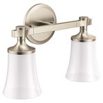 Moen YB0362BN Flara 2-Light Dual-Mount Bath Bathroom Vanity Light Fixture with Frosted Glass, Brushed Nickel