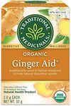 Traditional Medicinals - Organic Ginger Aid Herbal Tea (Pack of 1) - Help Relieve Digestive Upset, Indigestion and Nausea - 16 Tea Bags Total