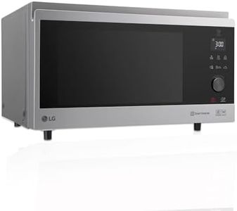 LG MJ3965ACS 4-in-1 smart inverter microwave oven, maximum convection 1850W, 950W grill, 1100W microwave and 39L capacity, stainless steel.