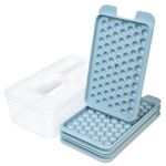 Mini Ice Cube Tray, Round Ice Cube Moulds with Lid and Box Makes 219 pcs 0.5 in Ball Ice Cubes at One Time, Easy Release Round Ice Trays for Freezer, Coffee, Cocktail and Drink(Blue)
