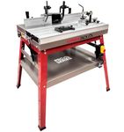 LUMBER JACK PRO SERIES Router Table, Heavy Duty Cast Iron Workbench with Sliding & Tilting Table, Secure Clamping System & On Board Switch, Woodworking & Routing Station