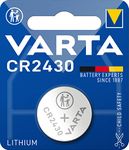 VARTA Batteries Electronics CR2430 Lithium button cell 3V battery 1-pack, Button cells in original blister pack of 1