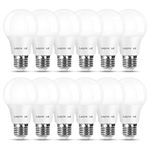 Lepro E27 Screw Bulbs 60W Equivalent, Warm White 2700K E27 LED Bulbs, 8.5W 806lm Edison Screw ES LED Light Bulb, Energy Saving E27 Bulbs for Lamp, Non-dimmable, Pack of 12