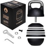 Adjustable Kettlebell Set [Bells of Steel] Kettle Bell Weight Set | Steel Shell, Internally-Loaded for Full Body Workouts | Competition Standard 35mm Handle, 12-20.5kg