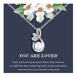 Natural Freshwater Pearl Necklace 925 Sterling Silver Single Pearl Pendant with Message Card Gift Card Good Luck Jewlery Birthday, Graduation Gifts For Women Girls (Pearl Necklace-Type A)