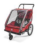 Allen Sports Unisex Adults ES2-R Bike Trailer for 2 Kids, Multifunctional, for Cycling and Hiking, Red