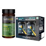 Koshaveda Ashwagandha 500mg (60 Tablets) Ayurveda for Performance, Ayush Approved With MB-Vite Daily Multivitamin, (30 Tablets) & Omega 3 Fish Oil 1000mg (30 Capsules) | Combo Pack