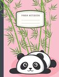 Panda Notebook: Pink Composition Notebook Cute for Kids Wide Ruled Primary School Size 7.44 x 9.69"