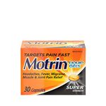 Motrin Ibuprofen Super Strength Liquid Gels, Pain Reliever, Menstrual Pain, Back Pain, 400mg, 30 Liquid Gels