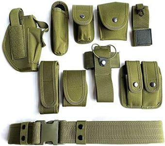 Law Enforcement Modular Equipment System Security Guard Military Tactical Duty Utility Versatile Hunting Belt (10-in-1 Belt, Green)