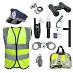 Kobeela Police Costume for Kids - Police Officer Dress Up Outfit with Vest, Hat, Toy Accessories for 3-7 Years Old Boys and Girls Birthday Christmas Gifts, Halloween Role Play