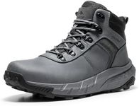 NORTIV 8 Men's Waterproof Hiking Boots Lightweight Outdoor Mid Trekking Leather Shoes DriftShield,Size 9,Grey,NMUMHB2505