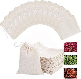 Reusable Sachet Drawstring Packing Bags Cheesecloth Cold Brew Coffee Bags 4X6Inch 50 Pcs for Spices,Tea filter,dried herbs,cooking,soup,odds and ends Tare Weight Saver Wrap Cotton Bag (Beige - 50Pcs)