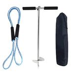 SHENGHUISS 18 inch Boat Sand Anchor Kit Marine Grade Stainless Steel 316 with Bungee Dock Line and Padded Bag,Ideal for Jet Ski,PWC,Floats,Pontoon,Kayak,Canoe Secures in Shallow Water, Beach, Sandbar