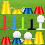 Golf Rubber Tee Driving Range Holder Value 5 Pack with 2 Set Winter Golf Tees for Indoor Outdoor Practice Mat, Different Heights 1.5 2.0 2.25 2.75 3 3.13 Long Short Tee for Men Women