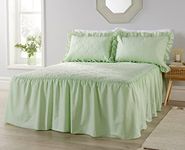 Diana Cowpe Kingsize Mint Plain Dyed Bedspread with 2 matching pillowshams