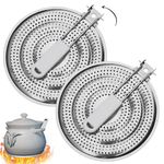 Heat Diffuser Reducer Flame Guard Simmer Plate,2Pcs Simmer Plate, Even Heat Distribution, Food Warmer, Flame Guard for Gas Top Cooking, Cool-Touch Handle