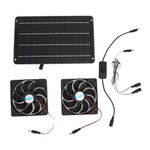 20W Solar Panel Fan Kit, Ventilation Solar Powered Exhaust Fans for Chicken Coop Shed Dog House Outside Roof Vent Camping