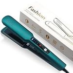 Hair Straighteners,Wide Plate Hair Straighteners for Women Nano Ceramic Tourmaline Coating Plate for Longer Thicker Hair,4-Speed Digital Temperature Control,2 in 1 Hair Straightner and Curler-UK Plug