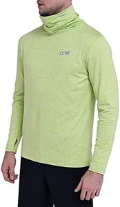 TCA Men’s Warm-Up Funnel Neck Thermal Running Top - Lime Punch, Large