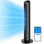 GoveeLife Smart Tower Fan, 27dB Silent Electric Cooling Fan with App & Voice Remote, 75° Oscillating, 5 Modes 8 Speeds up to 6.3m/s, 24H Timer, 36'' Quiet Standing Bladeless Floor Fans for Bedroom