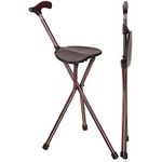 Switch Sticks Walking Stick, Walking Cane, Cane Chair, Quad Cane and Folding Cane with Seat, 34 Inches Tall, Supports up to 220 Pounds, Kensington