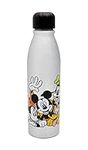 Disney - Mickey Mouse & Friends Aluminum Water Bottle 600ml – Official Merchandise by Polar Gear, Kids Reusable Non Spill BPA Free Recyclable - Ideal For School, Picnic - Multicolour, White