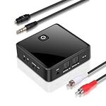 Bluetooth adapter, Bluetooth 5.0 Transmitter Receiver, 2 in 1 Bluetooth Audio Adapter Digital Optical TOSLINK RCA 3.5mm Audio Cable Wireless Audio Adapter for TV/Home Stereo/X-BOX/PS4 PRO Low Latency