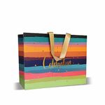 VESTTA -ELEGANCE REDEFINED Paper Gift Bags,Large,13 (L) X 5.5 (B) X 10 (H) Inches, Colouful Stokes Print, Matt Finish, Gold Stamping For All Celebrations, With Gift Tags-Premium Collection , 5 count