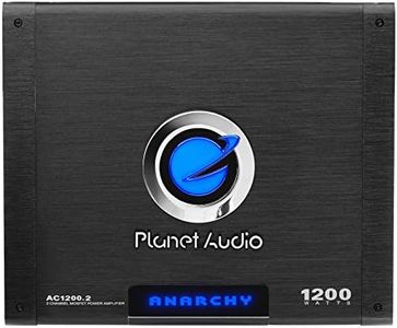 Planet Audio AC1200.2 Anarchy Series 2 Channel Class A/B Car Amplifier - 1200 High Output, 2/8 Ohm, High/Low Level Inputs, High/Low Pass Crossover, MOSFET, Full Range, Hook Up to Subwoofer for Bass