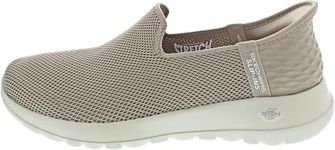 Skechers Women's Go Walk Joy Vela Hands Free Slip-ins Sneaker, Taupe, 10 Wide