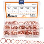 Rustark 320 Pcs Copper Flat Washers Assortment Kit Metric Sealing Washers M5 M6 M8 M10 M12 M14 M16 M20（12 Sizes）