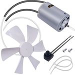 weideer 6 inch RV Vent Fan Blade with 12V RV Vent Motor D-Shaft Replacement RV Bathroom Vent Fan Motor with 2 Screws 2 Zip Ties and Switch K-037-X-FSZK