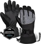 Tough Outdoors Ski Gloves Men Women - Black Snow Ski Gloves Women & Men - Adult Ladies Men's Insulated Warm Waterproof Winter Glove - Snowboard Skiing Snow Cold Weather Water Proof