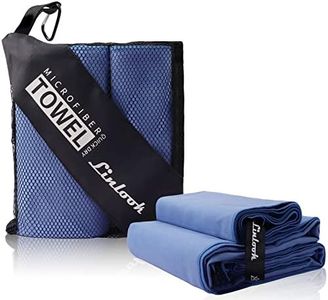 Microfiber Travel Towel Set (63'' x 32'' Bath Towel + 32'' x 16'' Face Towel)- Quick Dry Towel Compact and Lightweight Towel for Camping Hiking Gym Yoga Beach Sports Swimming 2 Pack