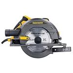 TOUGH MASTER 1400W Circular Saw, Heavy Duty Wood Cutting Tool with 2m Electrical Cord, Powerful Motor, 185mm Blade Diameter, Vacuum Cleaner Adaptor, Aluminium Guard