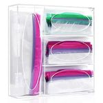 Duffy Acrylic Ziplock Bag Organizer And Dispenser For Kitchen Storage, Compatible With Various Sizes,Holds Gallon Quart,Snack,Sandwich Bags-Clear